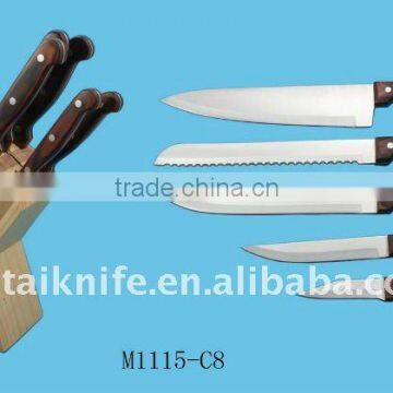 New design 5PCS knife set with wooden block