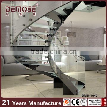 glass spiral stairs staircase railing staircase floating