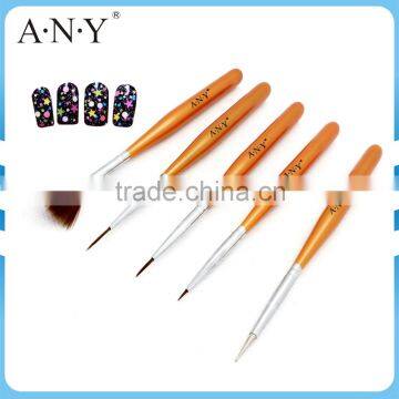 ANY Wood Handle Brush Set 5 Nail Brush With Different Designs