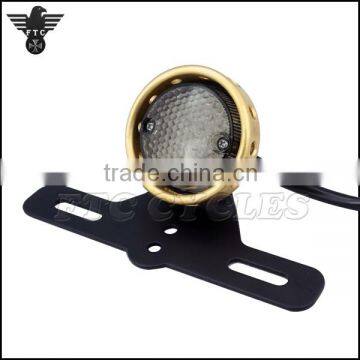 Drilled Solid Brass Smoke LED Motorcycle Tail Light for Kawasaki Custom