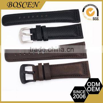 Modern Style Latest Crazy Custom Logo Genuine Leather Watch Band