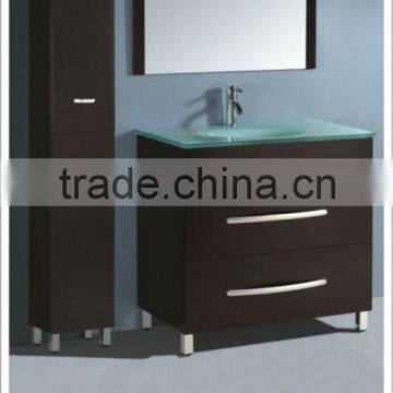 floor mounted tempered glass MDFbathroom cabinet MJ-2025