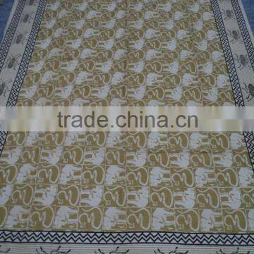 Elephant printed cotton powerloom bed-sheets / best design hand block printed bed-covers