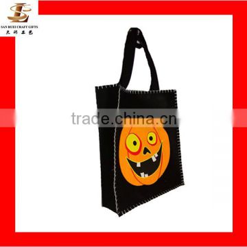 Halloween fabric pumpking bag with the handle