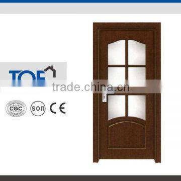 Competitive pvc coated mdf wooden Door With Glass