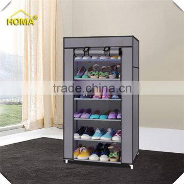 6 layer grey fabric shoe rack cabinet for sale