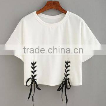 SheIn Teen Girl Ladies Crop Tops Latest Design White Fashion T-shirt                        
                                                Quality Choice