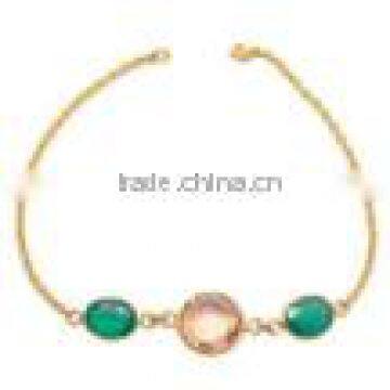 Natural Peach Chalcedony Gemstone Bangle Bracelet