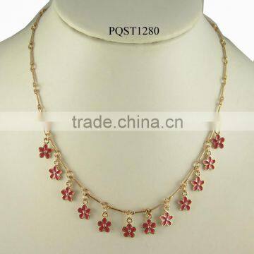 Wholesale personalized fancy strand enamel charm small flower necklace and earrings