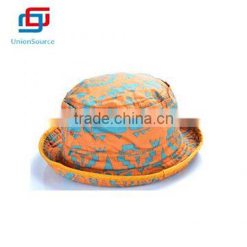 Orange Floral Cotton Bucket Hat