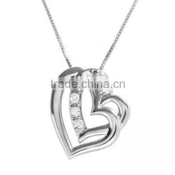silver heart pendant necklace