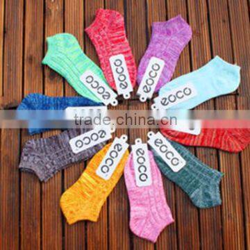 A223 2015 COTTON wholesale fashion cute candy color retro ethnic style thick needle women boat socks