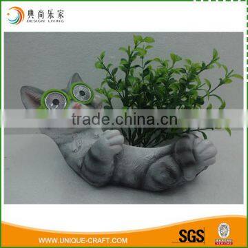 cheap price Plant Pot Resin Flowerpot with solar light