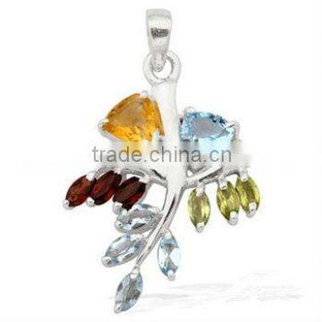 Beautiful New Style 925 Silver Multi Gemstone Pendants