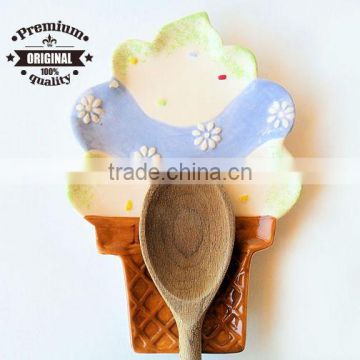 custom made ice cream shape ceramic spoon rest