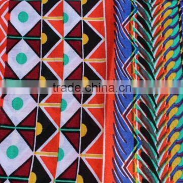 Zig Zag Stripe Diamond Shape Printed Polyester Cotton Rayon Blend Fabric photo-4