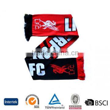 2016 hign quality customized logo embroidered classical football scarf wholesale