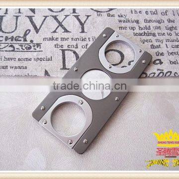 Double blade stainless steel cigar cutter