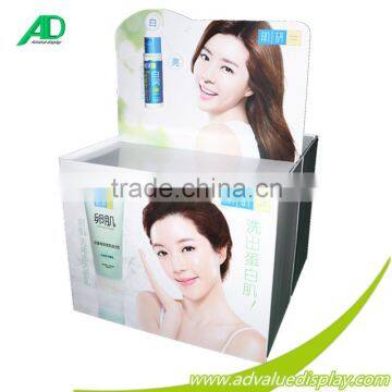 Double side Supermarket shelves cardboard paper pallet display for shampoo/body lotion