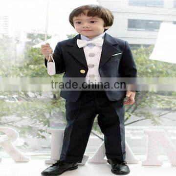 2014 Cool Style Two Pieces Two Buttons Black Slim Fit Handmade Custom Made Wedding Suits For Children Boy