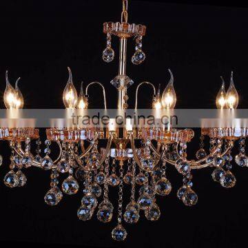 WD1822-3/5/8/8+4 Global Export Luxury Champagne Gold Iron K9 Crystal Chandelier photo-3
