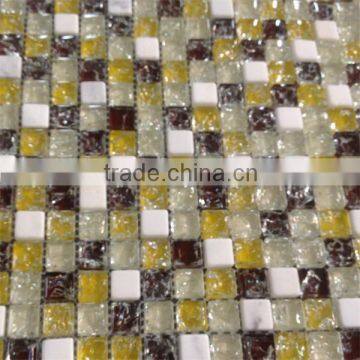 Glass Marble Mosaic, Yellow Glass Mosaic Tiles for Bathroom