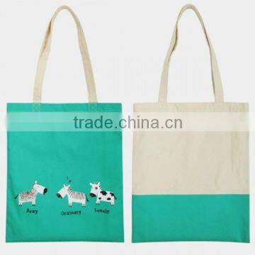 14OZ European Printed White Canvas Cotton Bag For Lady