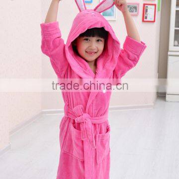 Children Bathrobe with hooed Cotton Cute Bathrobe