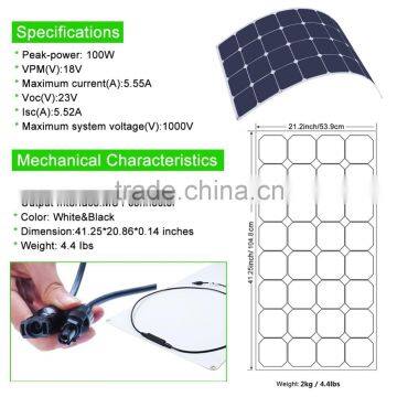 Fengren Semi Flexible Sunpower Solar Panel for Emergency Power kit 100w