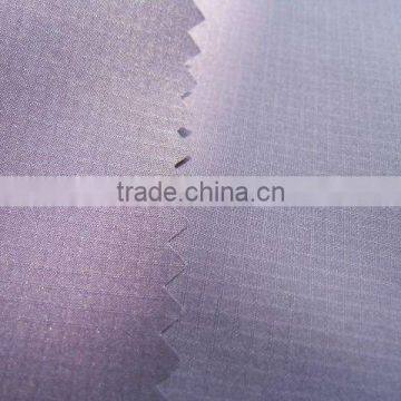 380T 0.15 100%Polyester double yarn Ribstop Pongee Fabric