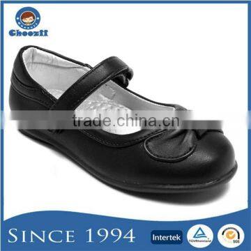 China Wholesale Girls Elegant Leather Back To School Shoes with Bow