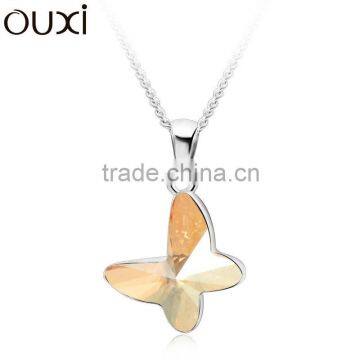 OUXI butterfly crystal fashion jewelry necklace 10737