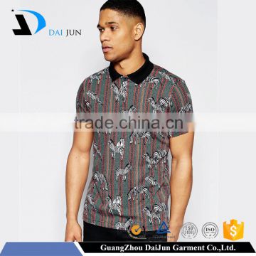 Guangzhou manufacture stripe embroidered polo shirts for men 100% cotton