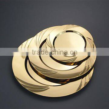 9"Plastic Round Disposable Gold Dinner Plate