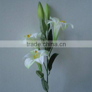 High quality wedding favor flower artificial silk 3 head lily for sale