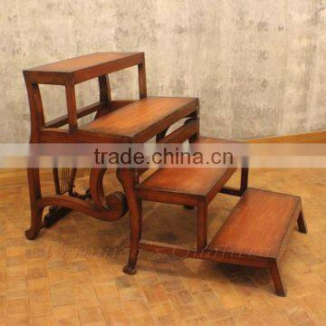 Library Furniture - Antique Library Ladder Chair, Stuart Series