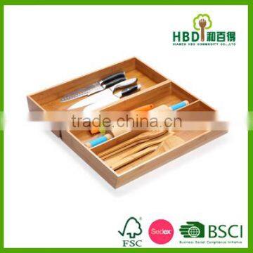 New design bamboo knife and fork tray wooden cutlery tray