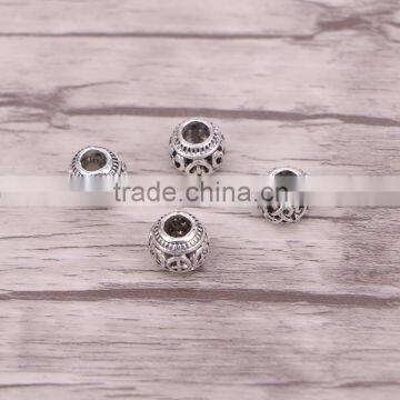 Vintage Big Hole Beads Fit Charms Antique Silver Metal Alloy Mixed Beads Charm for Bracelets