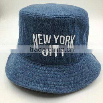 Factory Wholesale Embroidery Jean Bucket Hat photo-2
