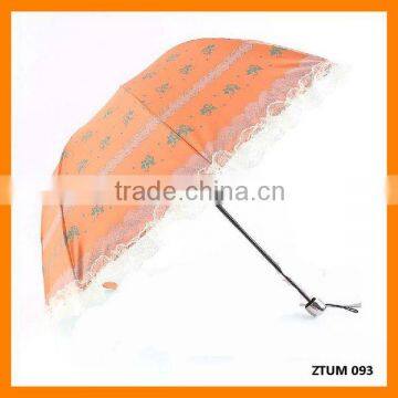 Fashion Lace Flower Print Long-handled Umbrella