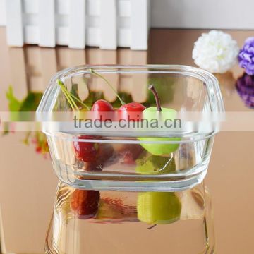 SGS/FAD/LFGB test high quality square glass tempered container with 14oz capatity for fresh bowl from Bengbu Cattelan Glassware