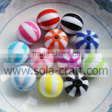 12MM 16MM 20MM Watermelon Stripe Style Beads Loose Resin Beads Wholesale Price