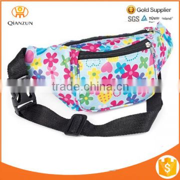 RETRO STYLE MULTI BLUETONE WEATHERPROOF FLOWER FLORAL HEART FESTIVAL BUM BAG