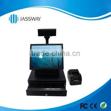 single-screen full-flat all-in-one Touch POS machine, 15'' hot sale touch pos machine, POS manufacturer