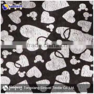 100% Polyester discharge Printed Velboa Fabric