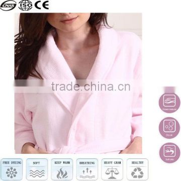 warm sexy pink cotton quilted bathrobe