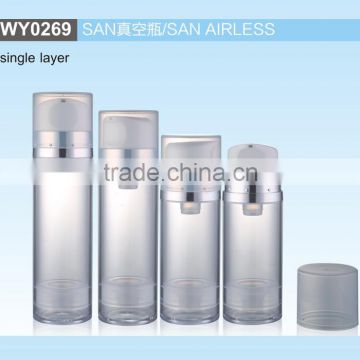 WY0269 big capacity round SAN acrylic airless bottle, san airless bottle