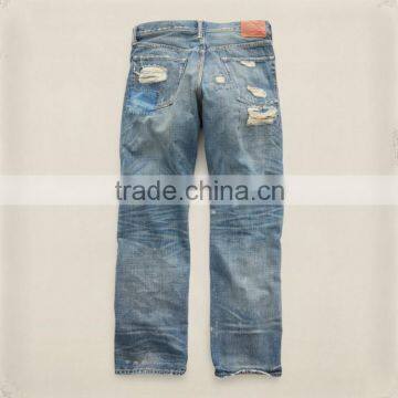 Biker Jeans Blue Denim jeans pantalon (LOTK014)