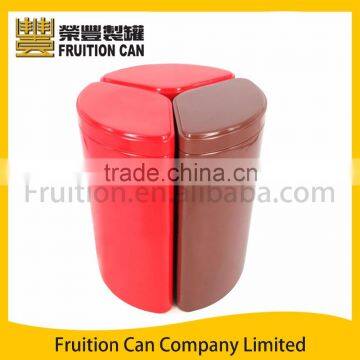 Tall Triangle Metal Tin Box with Air-Tight Lid