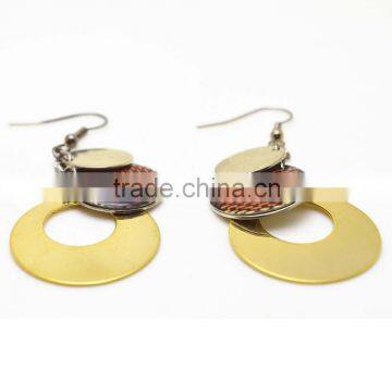 women's drop rings with round plates